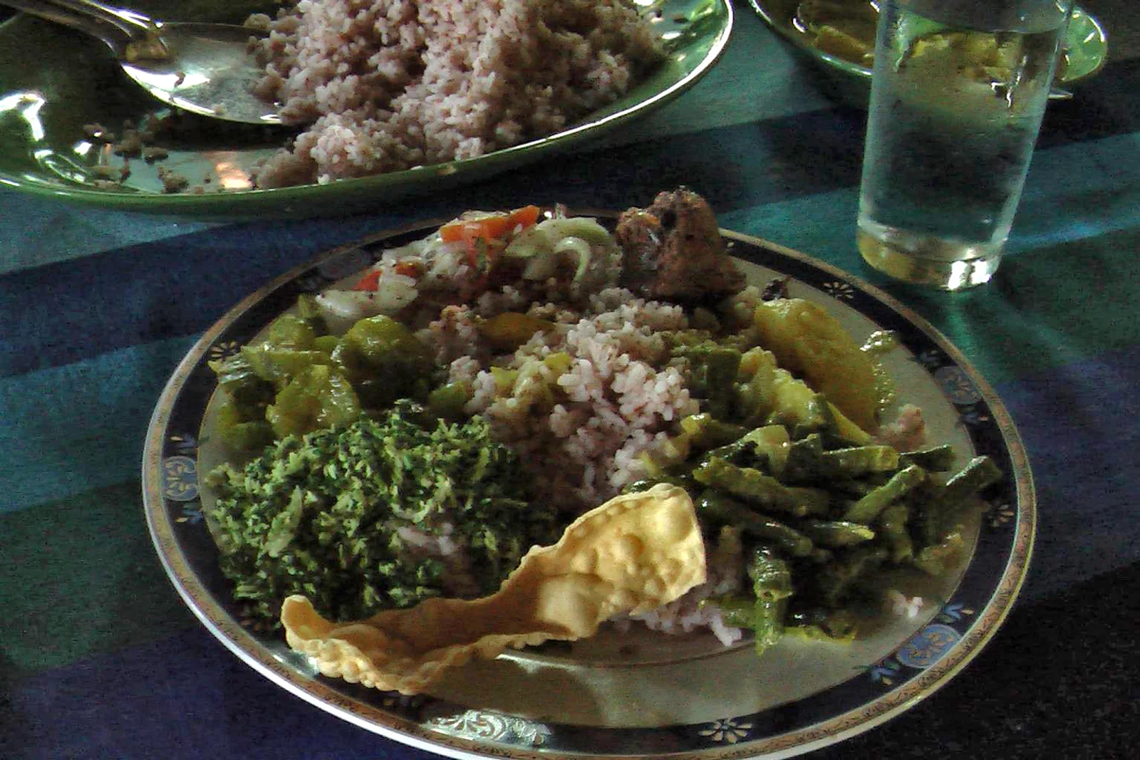 A Sri Lankan rice and curry meal